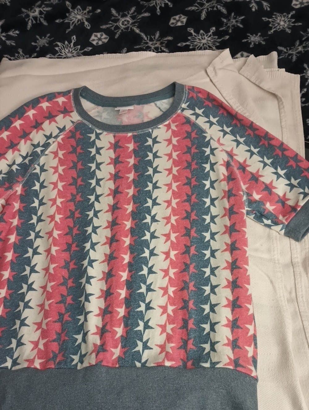 Lularoe Jane VintageTee - Red, Blue & White